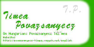 timea povazsanyecz business card